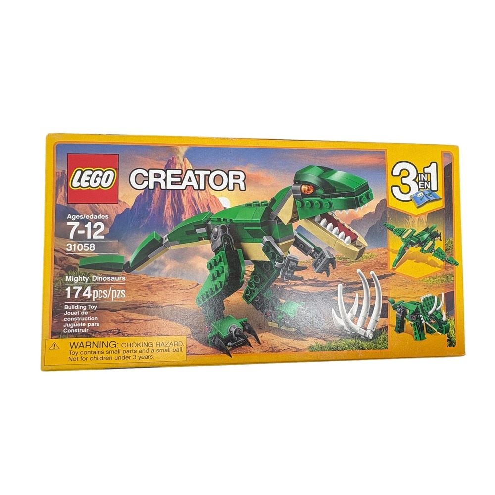 LEGO Creator 31058 Mighty‎ Dinosaurs 3-in-1 T-Rex Triceratops Pterodactyl 174pcs